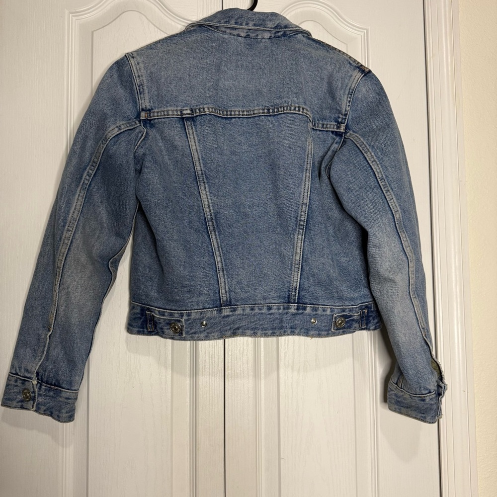 Zara Blue Sherpa-Lined Denim Jacket - Picture 6 of 6